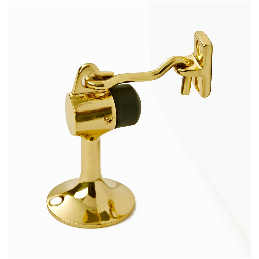 Solid Brass Floor Door stop with hook 1473-US3
