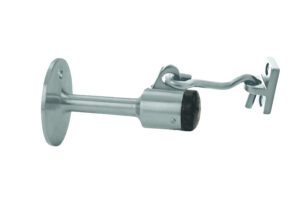 Satin Chrome Heavy duty Wall-mount Door stop with holder