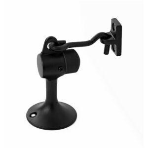 Black Brass Floor Door stop with hook 1473